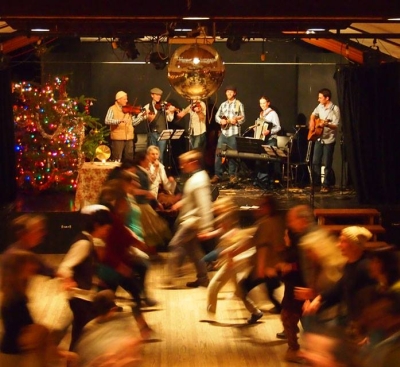 Contra Dancing at the Out of the Woods CD release party in December 2013