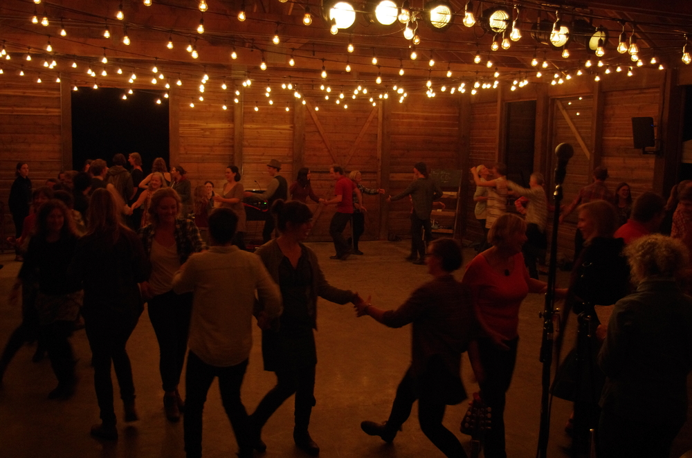 Contra Dancing at the Out of the Woods CD release party in December 2013